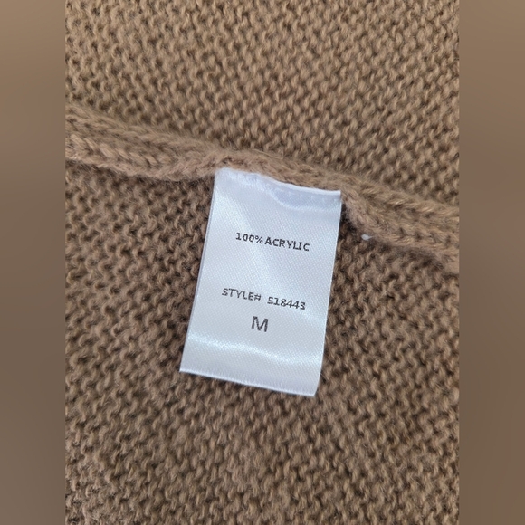 NWT Mustard Seed Camel Tan Knit Belted Wrap Cardigan Sweater Women’s Medium - Picture 6 of 7